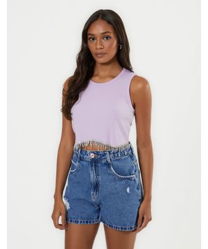 Blusa Cropped Brilhos - Lilas