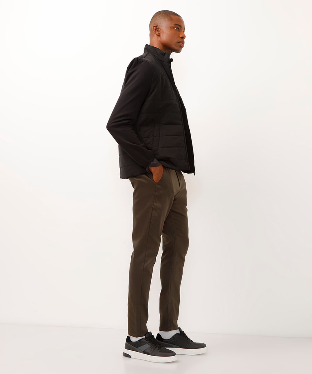 jaqueta puffer texturizada preta