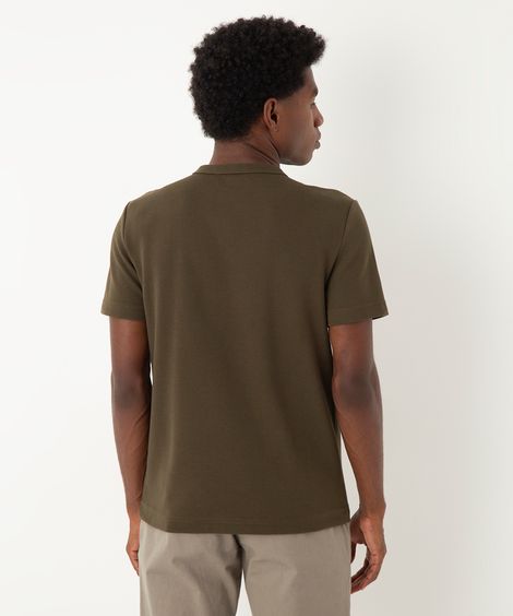 camiseta de algodão texturizada manga curta verde
