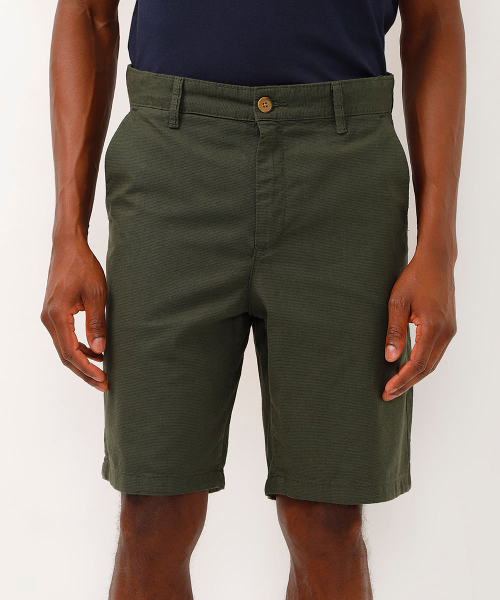 bermuda de alfaiataria com linho verde