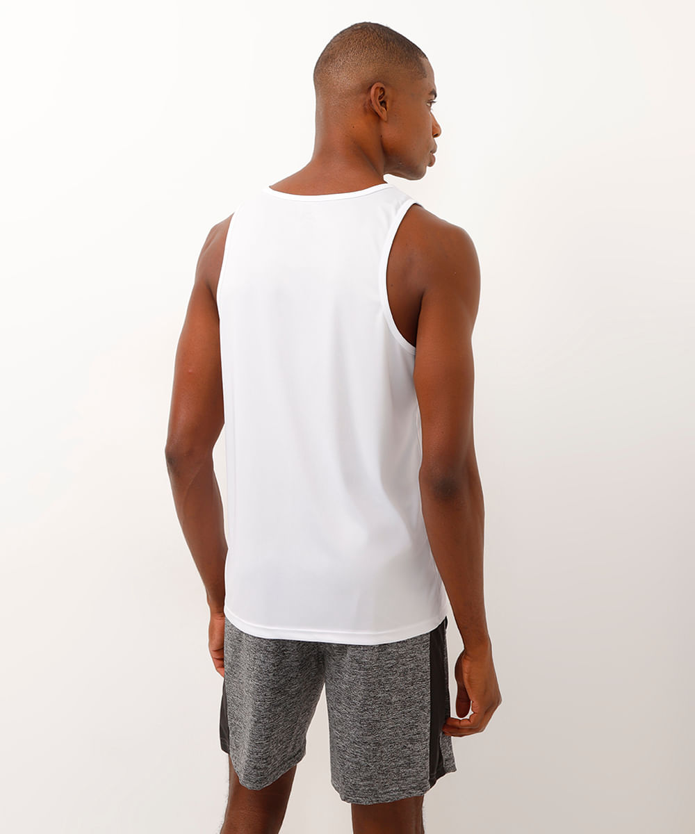 Regata Masculina Esportiva Ace Básica Gola Careca Branca