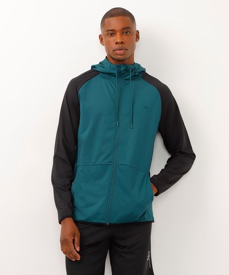 jaqueta com capuz esportiva verde
