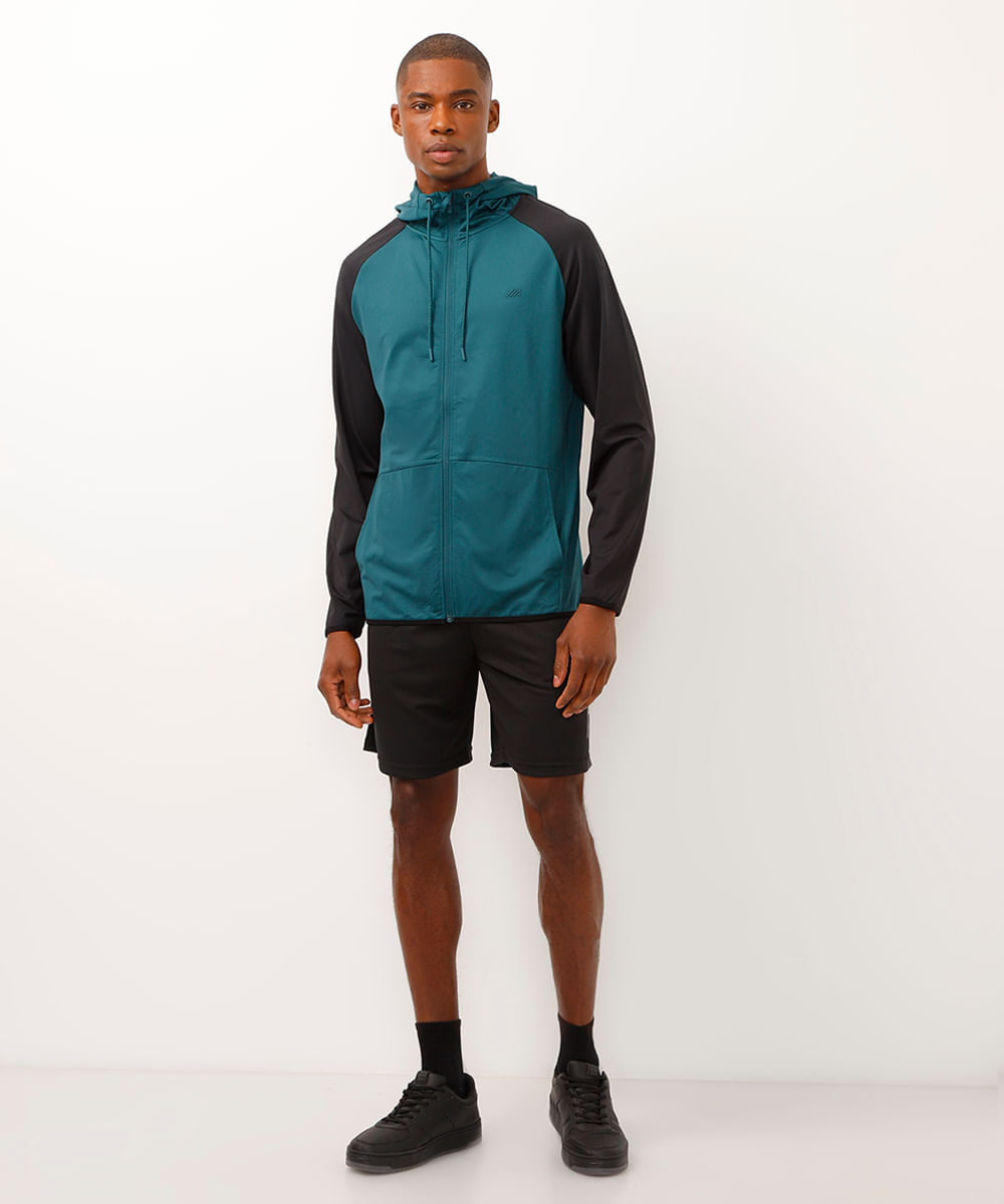 jaqueta com capuz esportiva verde