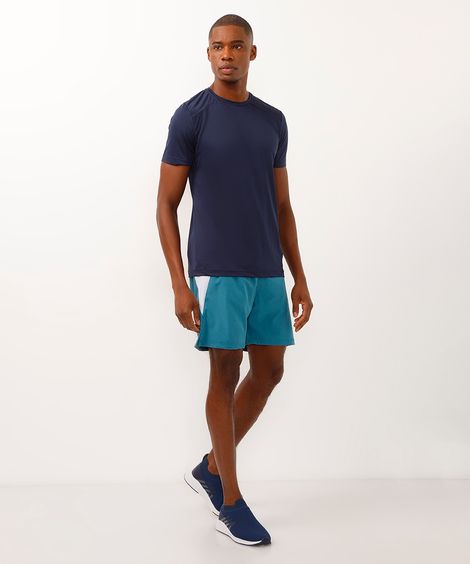 short com recorte esportivo azul