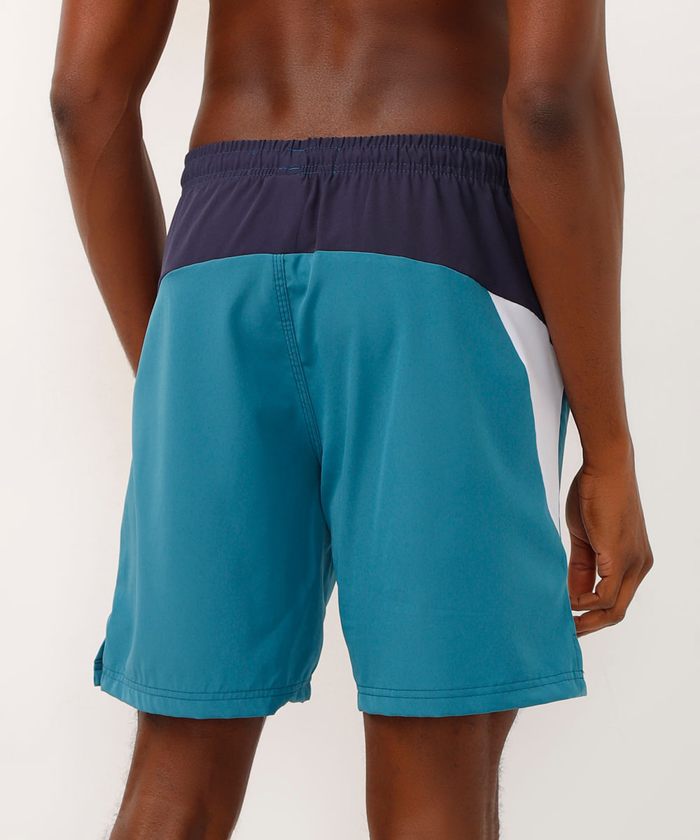 short com recorte esportivo azul