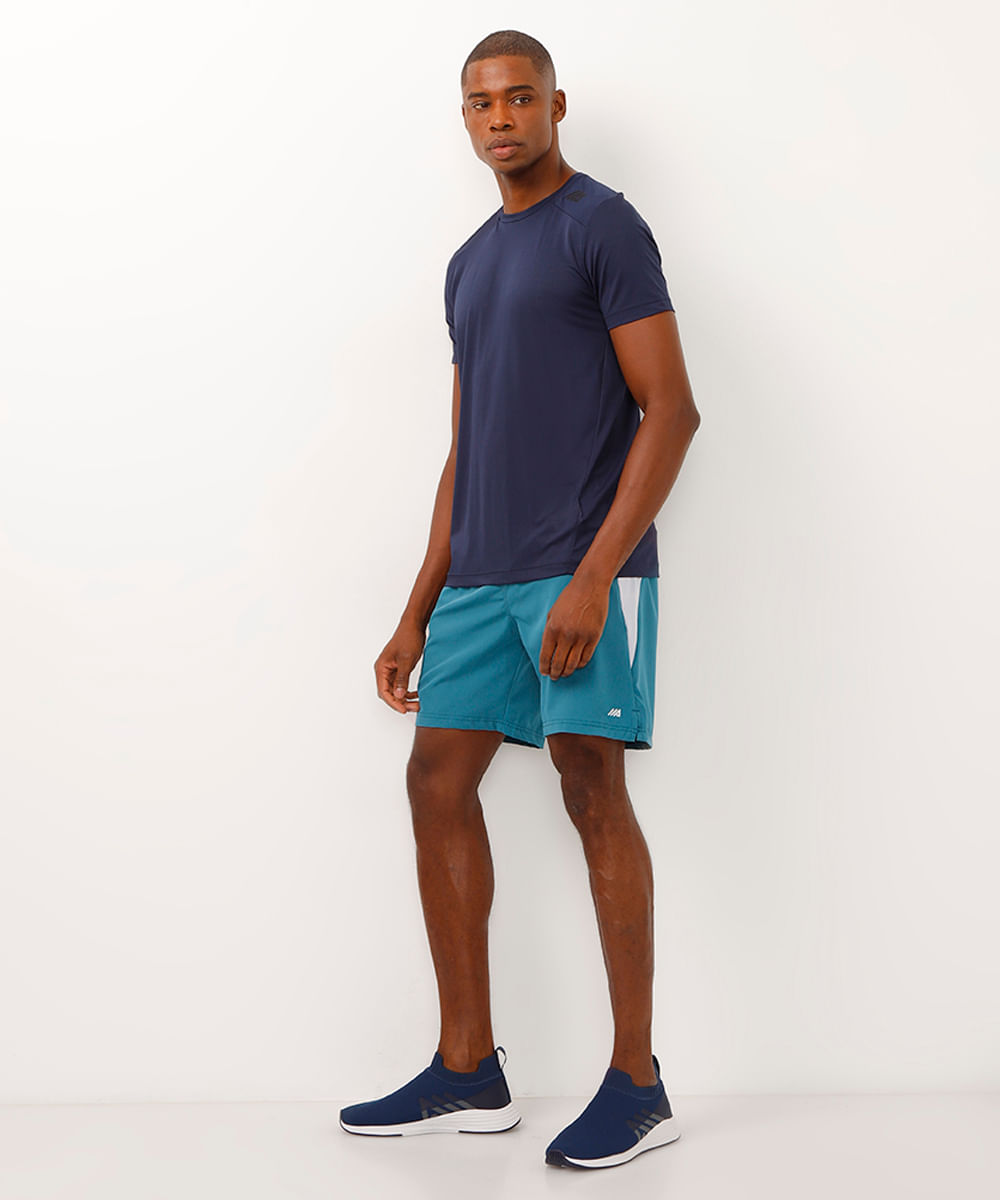 camiseta esportiva básica azul