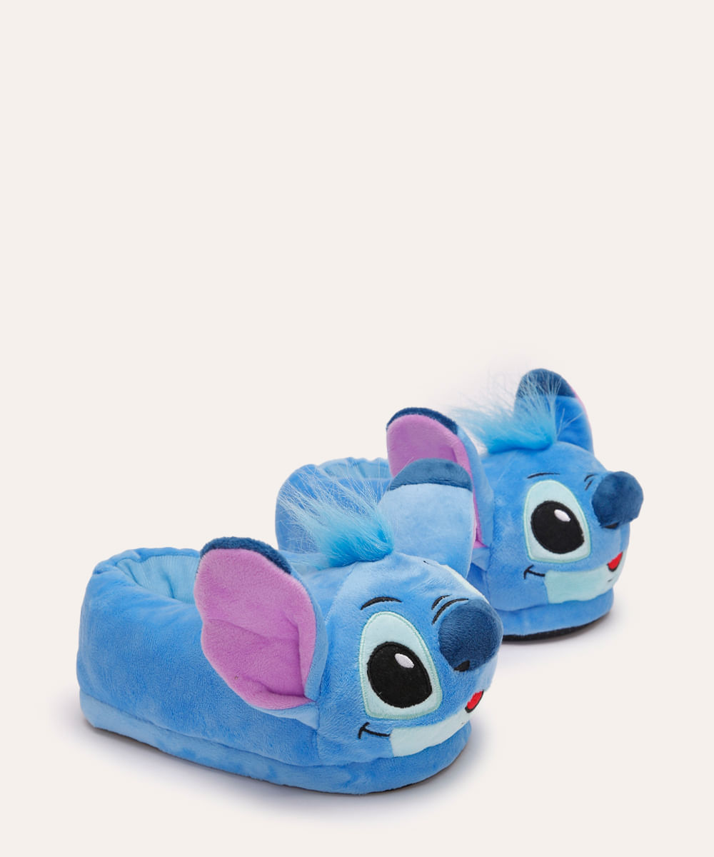 pantufa de pelúcia infantil stitch azul