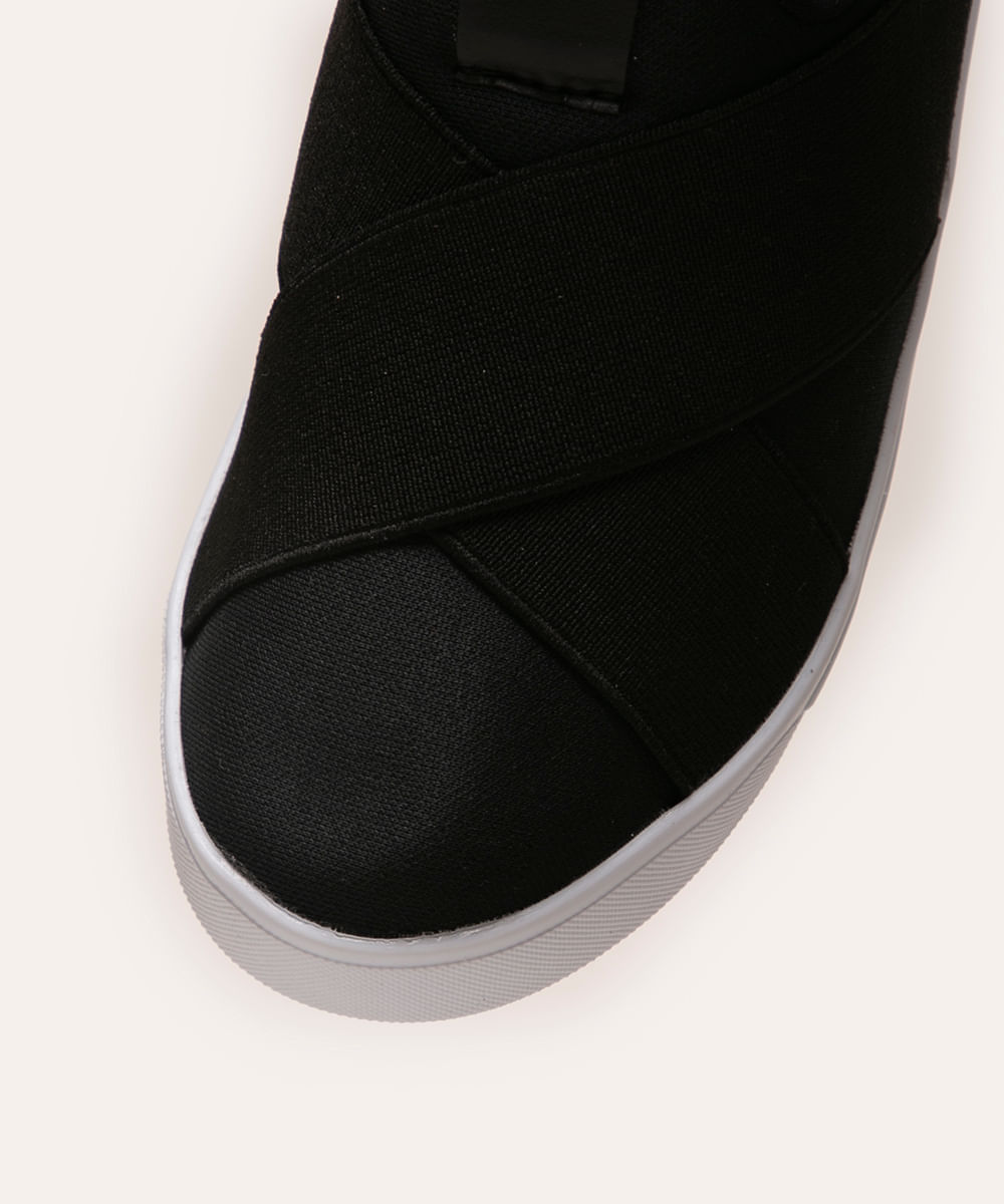 tênis infantil knit com elástico preto