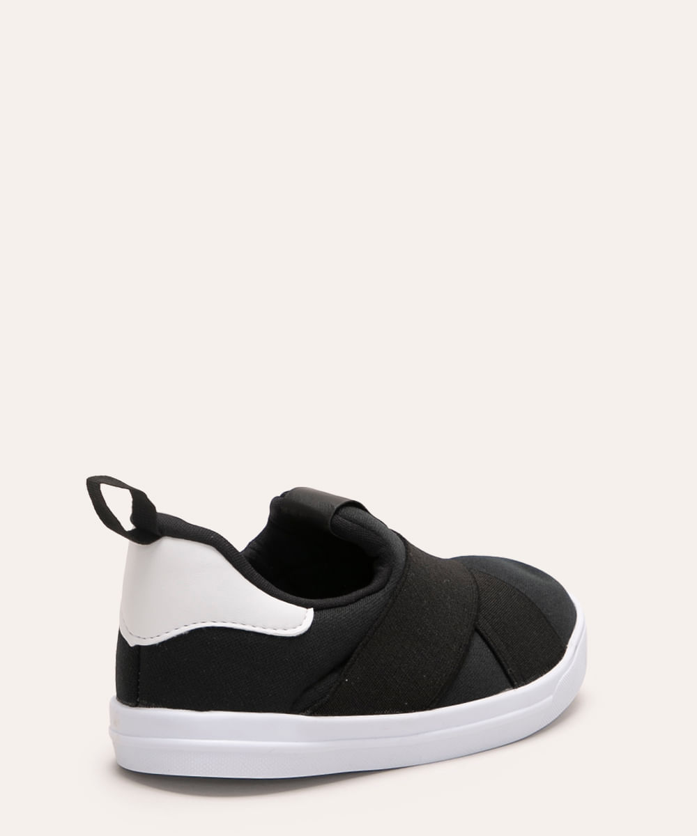 tênis infantil knit com elástico preto
