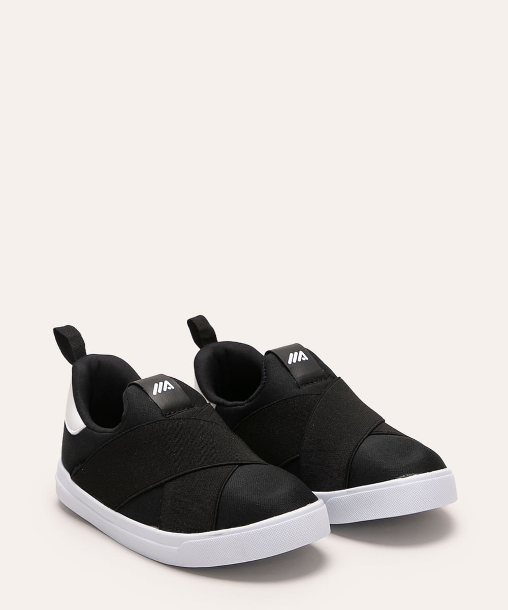 tênis infantil knit com elástico preto