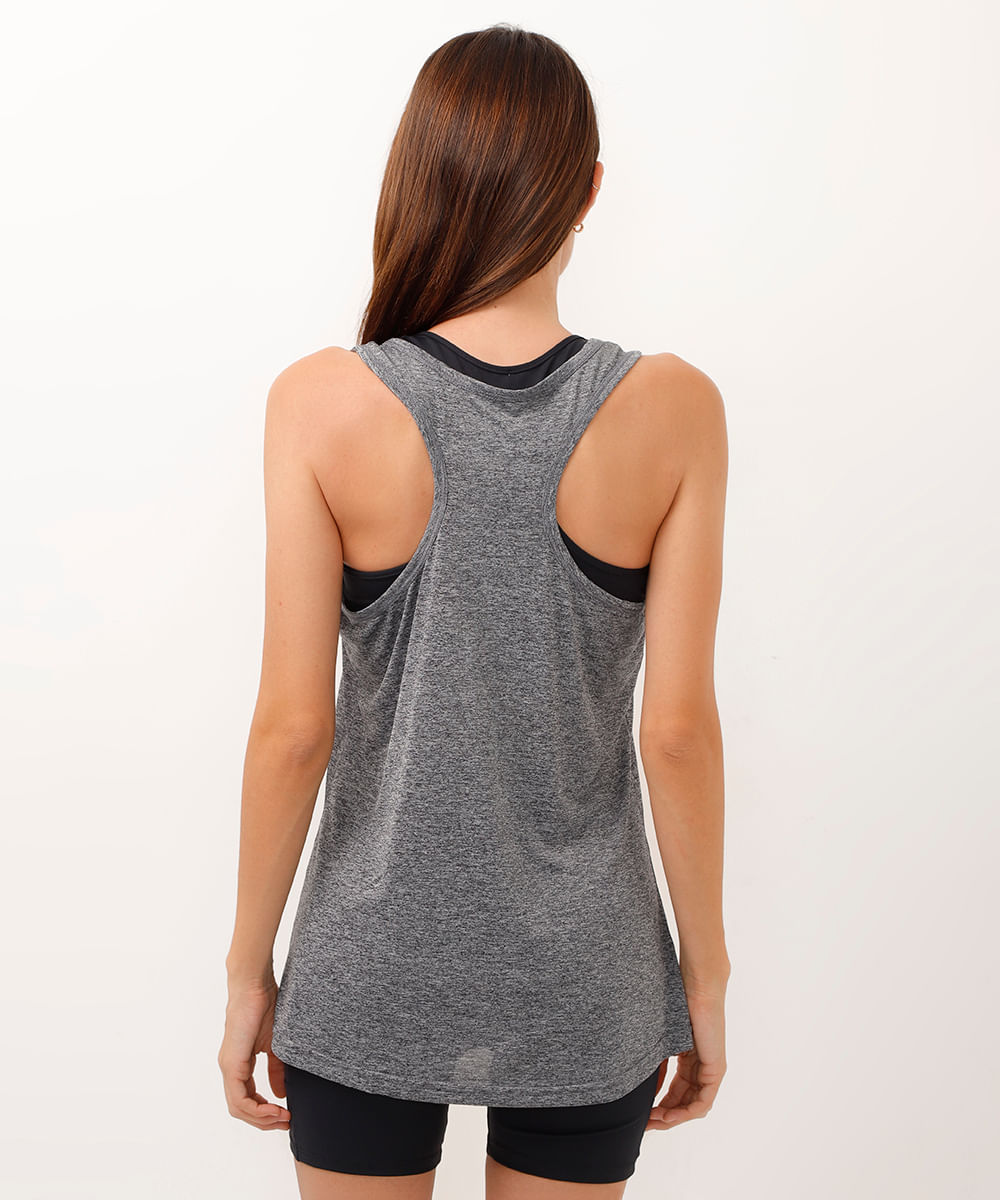 regata esportiva ace básica decote nadador - cinza mescla