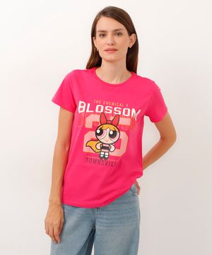 camiseta de algodão as meninas super poderosas rosa