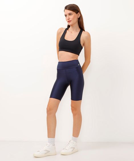 bermuda texturizada esportiva azul
