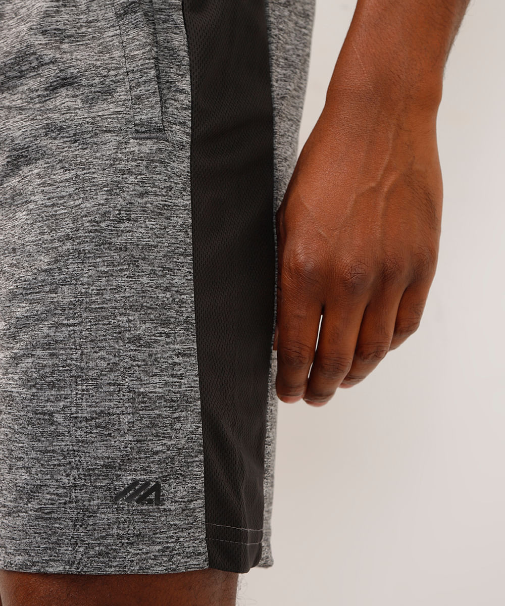 bermuda masculina esportiva listra lateral cinza
