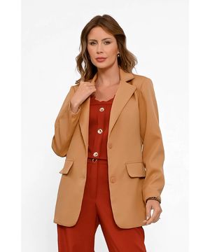 Blazer Bisô Alfaiataria Lisa Caramelo