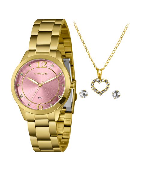 relógio lince analógico LRG4812L38 dourado