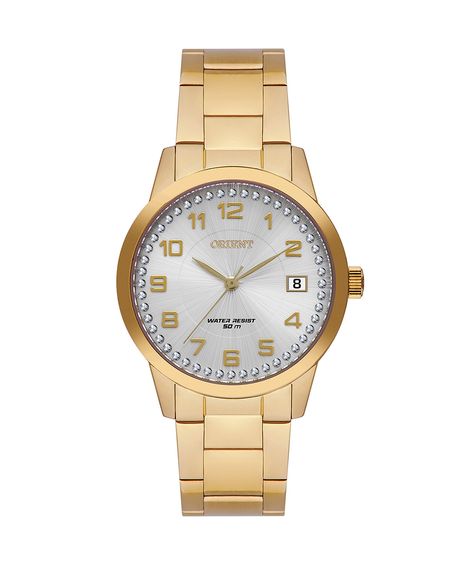 relógio orient analógico FGSS1237 dourado
