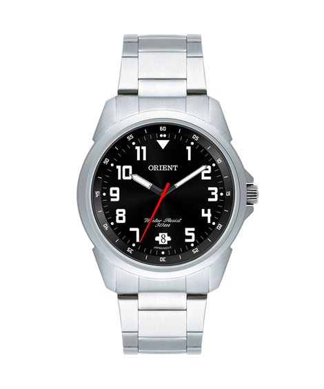 relógio masculino orient analógico calendário mbss1154a p2sx prateado