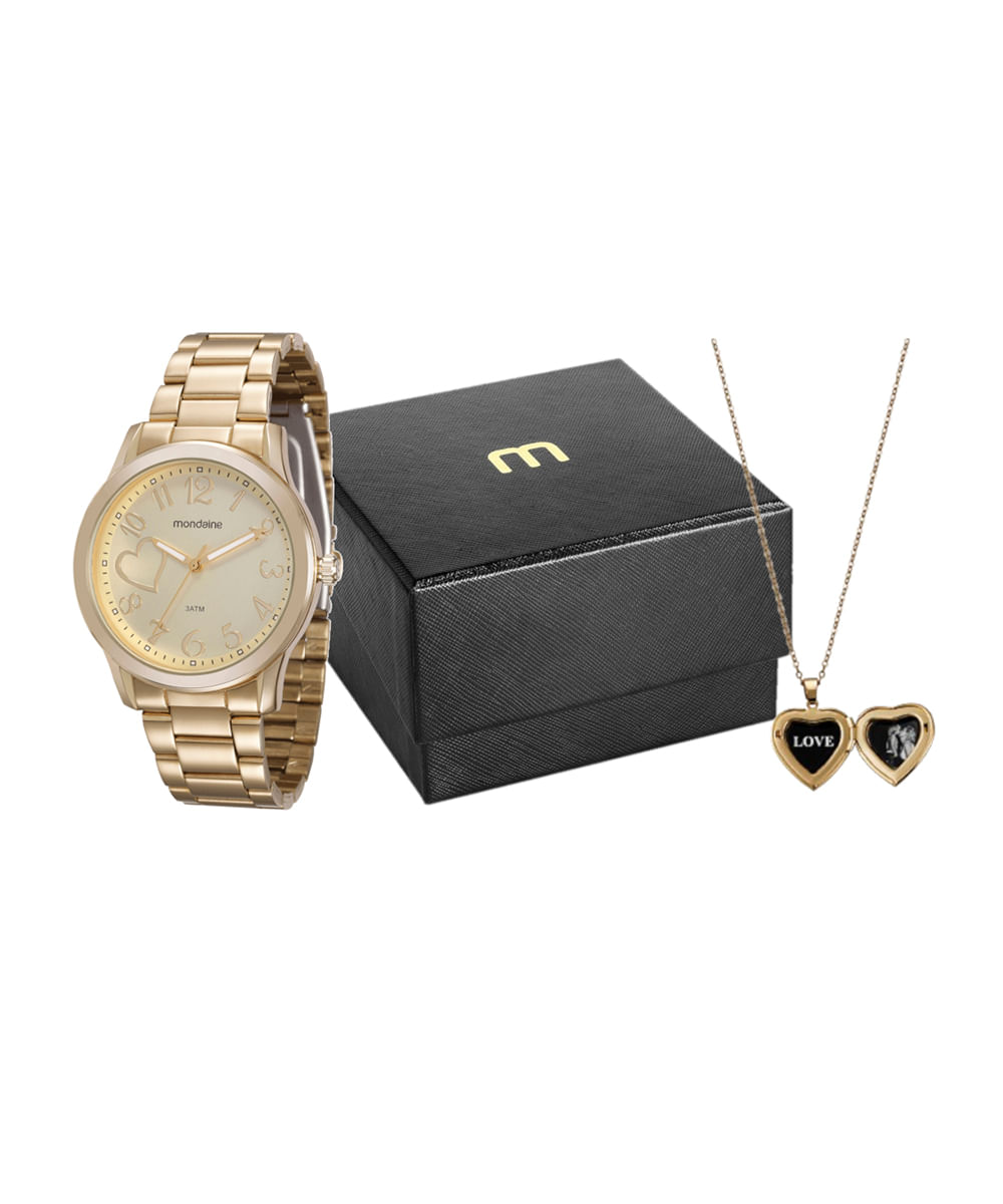 relógio mondaine analógico 99127LPMVDE1KL dourado