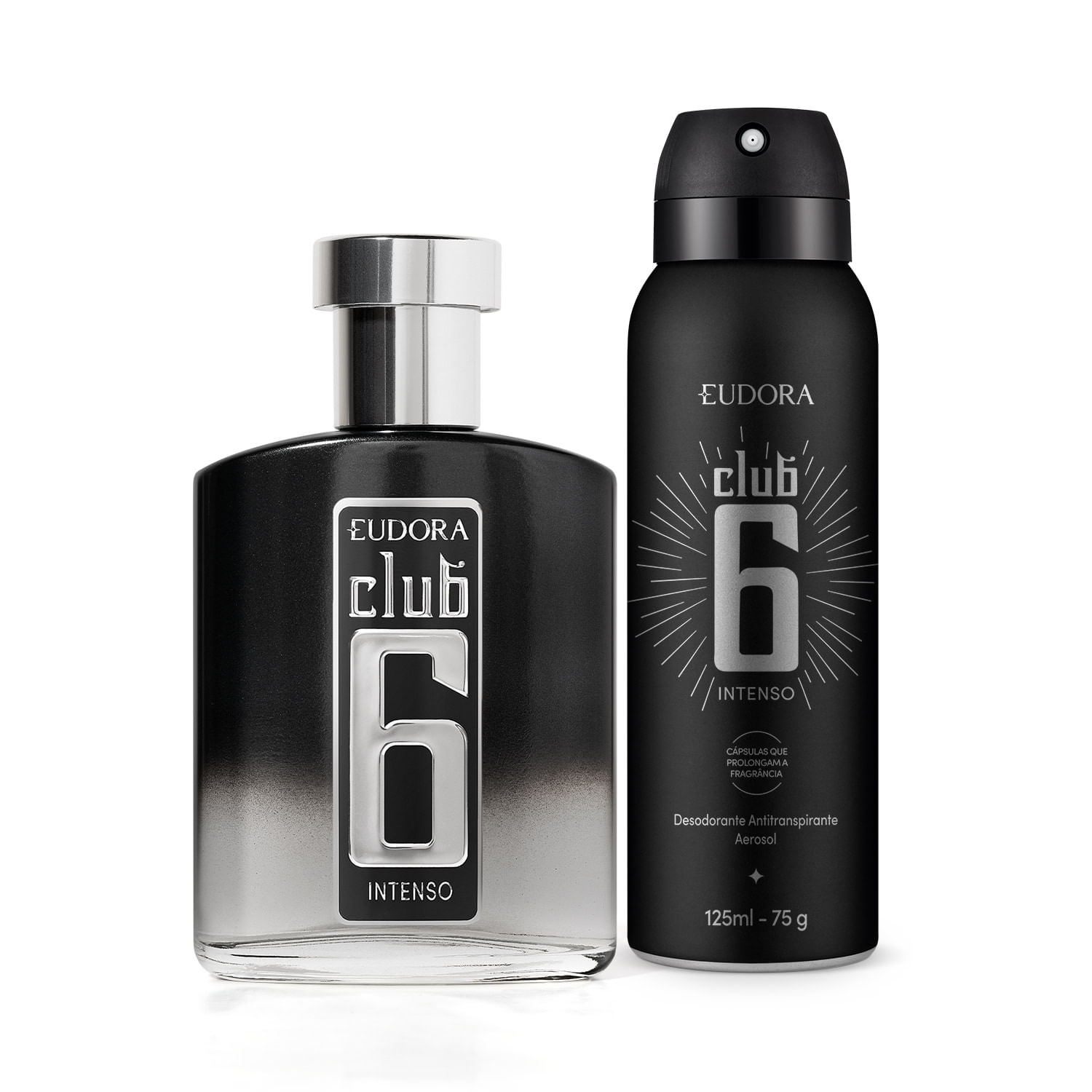 Combo Eudora Club 6 Intenso Desodorante Colônia 95ml Desodorante Antitranspirante 125ml/75g DSC