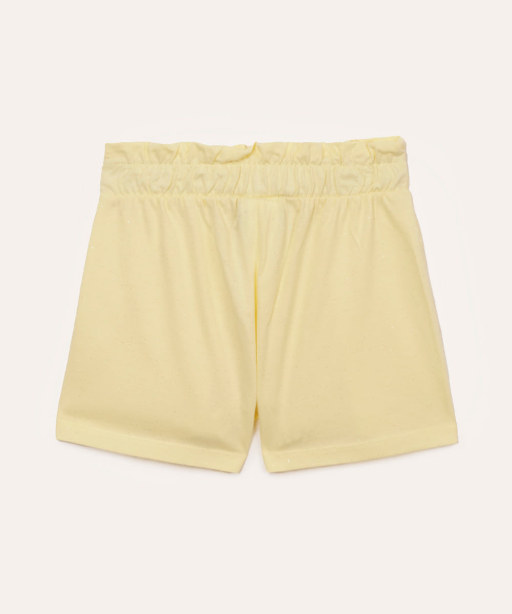 short infantil clochard glitter amarelo