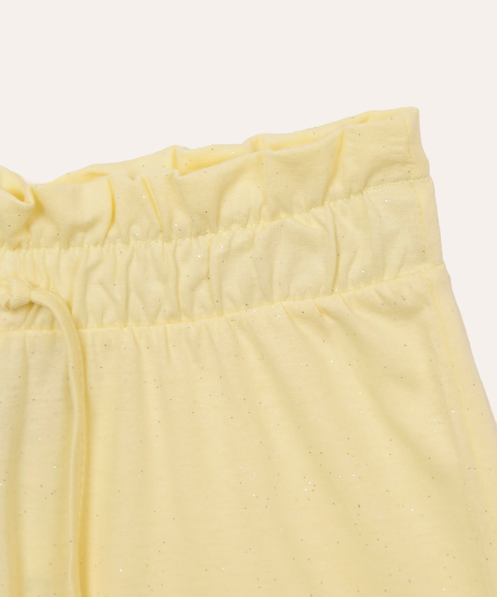 short infantil clochard glitter amarelo