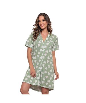 Camisola Americana Feminina Manga Curta Corações Luna Cuore