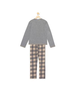 Pijama Longo Infantil Menino Estampa Xadrez Coleção Macchiato Luna Cuore