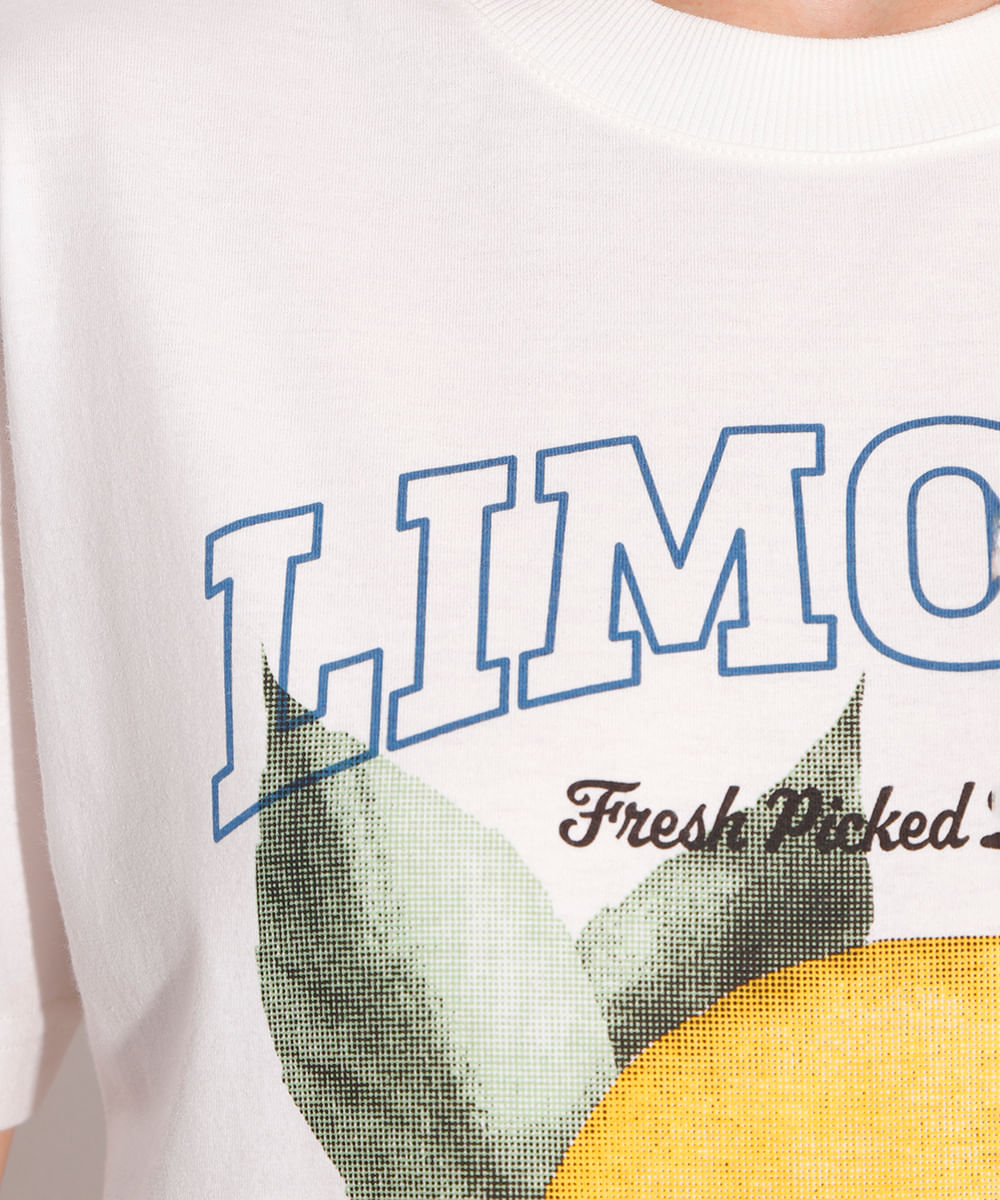 camiseta de algodão limone mindset off white