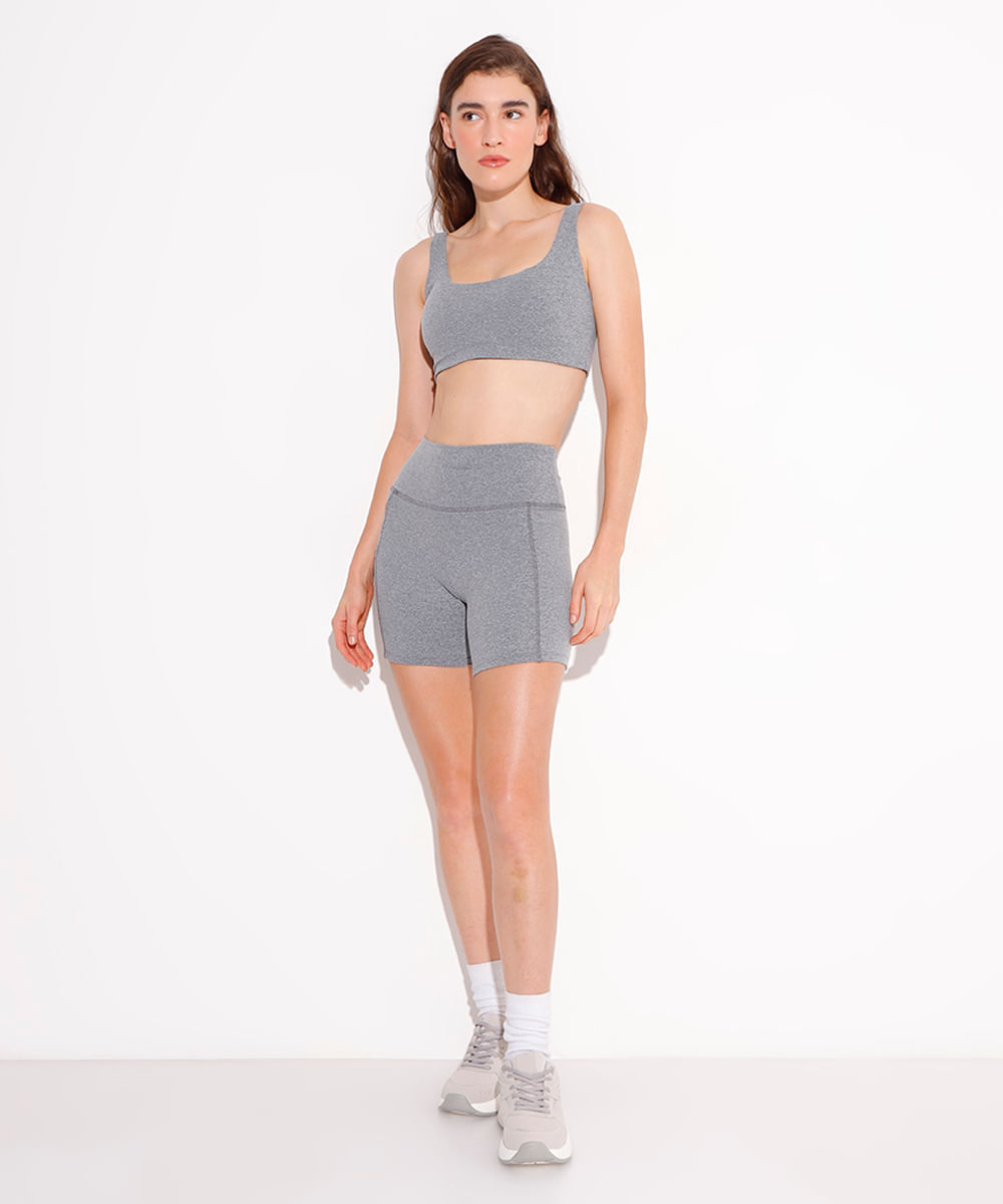 top com bojo removível alça fina mindset sport cinza