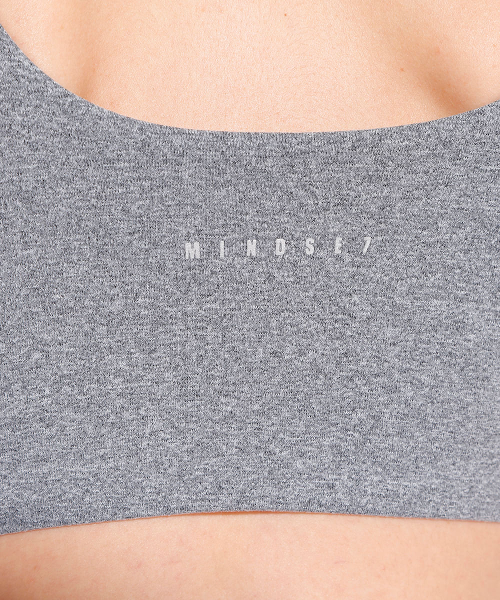 top com bojo removível alça fina mindset sport cinza