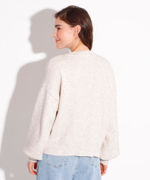 cardigan de tricot canelado mindset bege