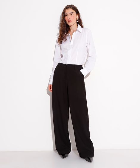 calça de alfaiataria reta mindset preta
