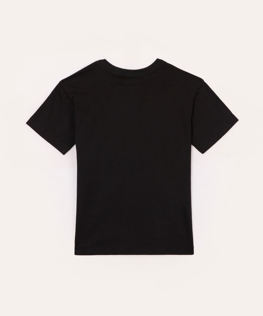 camiseta de algodão infantil divertida mente preta