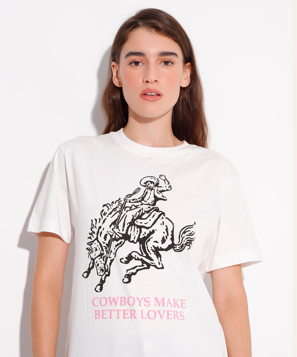 camiseta de algodão cowboys mindset off white
