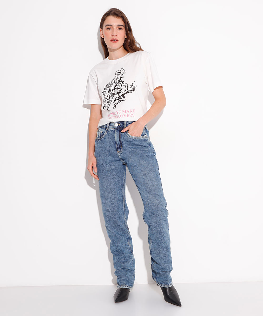 camiseta de algodão cowboys mindset off white