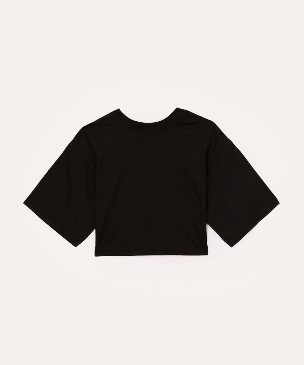 cropped de algodão juvenil divertida mente preto