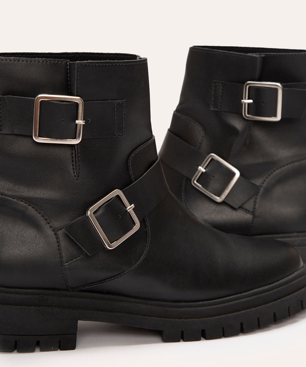 bota biker com fivela oneself preto