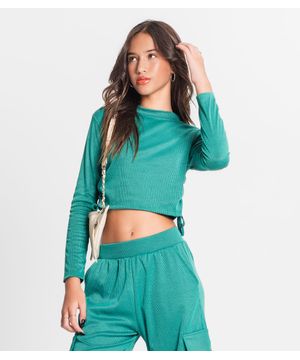 Conjunto Juvenil Feminino Blusão Com Calça Minty Verde