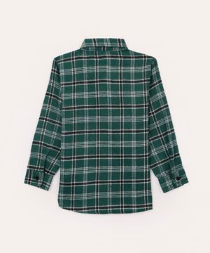 camisa de flanela infantil xadrez verde