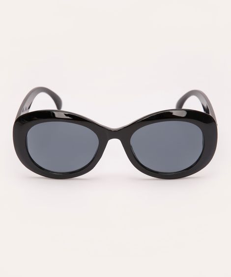 óculos de sol oval preto