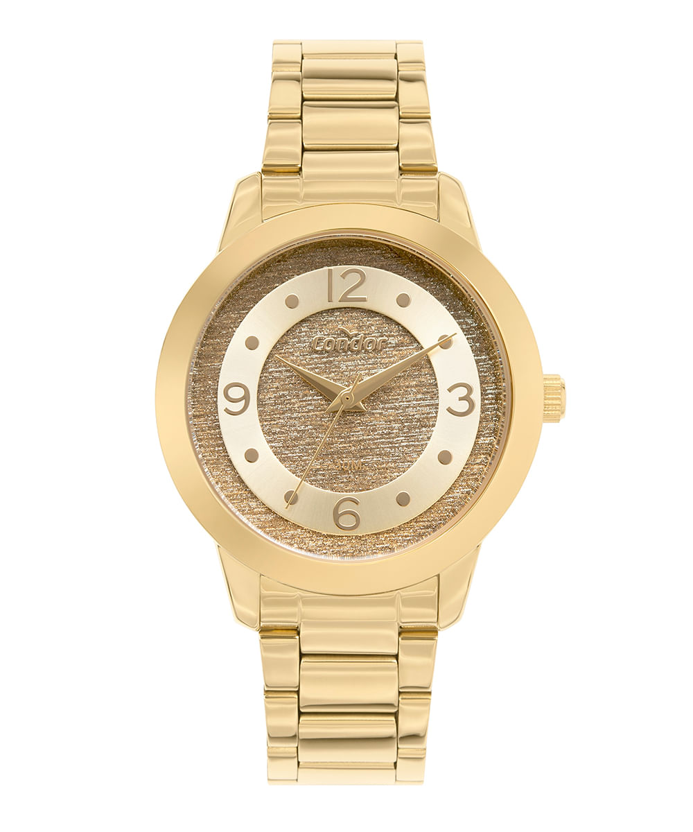 relógio analógico condor CO2039ANS dourado