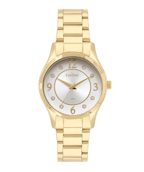 relógio analógico condor CO2036MVM dourado