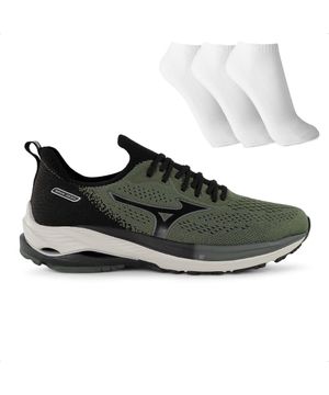 Kit Tênis Mizuno Wave Zest Masculino + 3 Pares de Meias