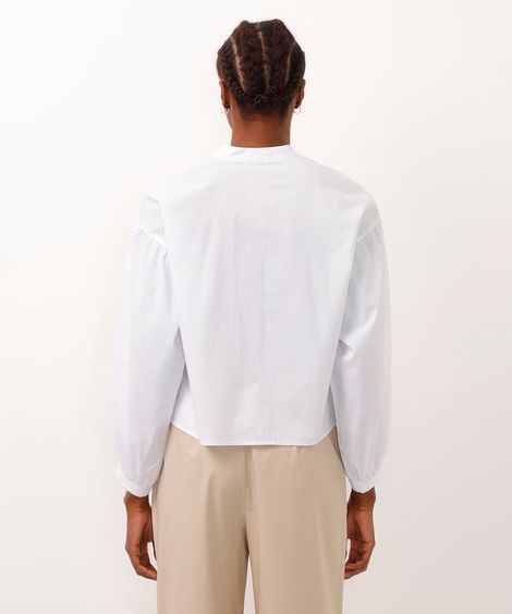 camisa de algodão mangas bufantes off white