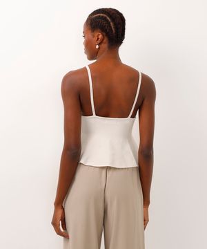 regata de tricot peplum off white