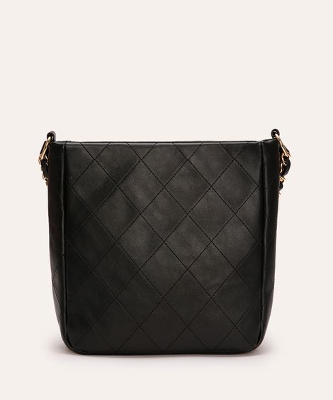 bolsa shoulder matelassê com corrente preta