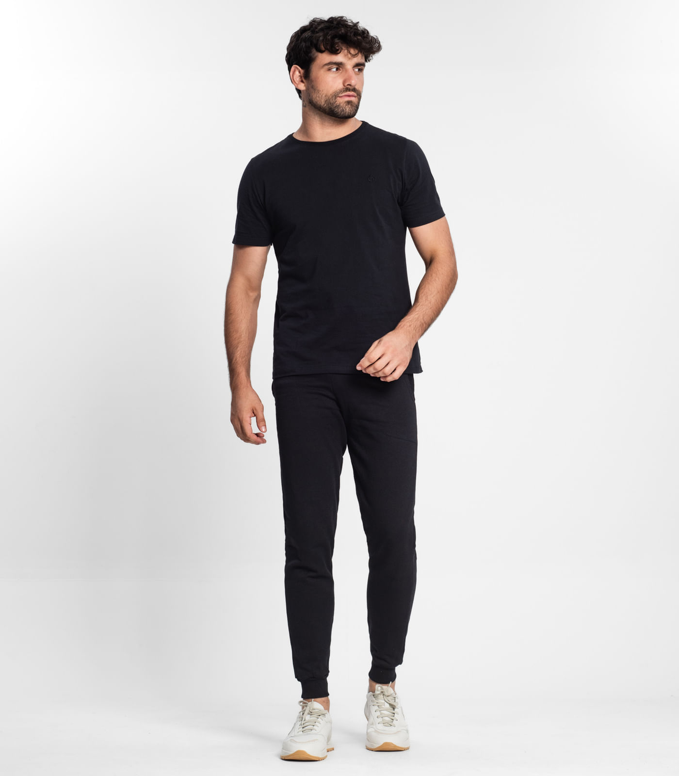 Calça Moletom Masculina Com Punho e Bolsos CDKA Preto