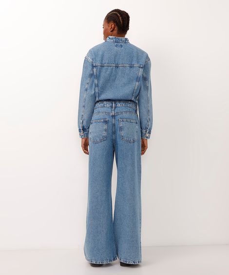 macacão jeans longo oversized azul