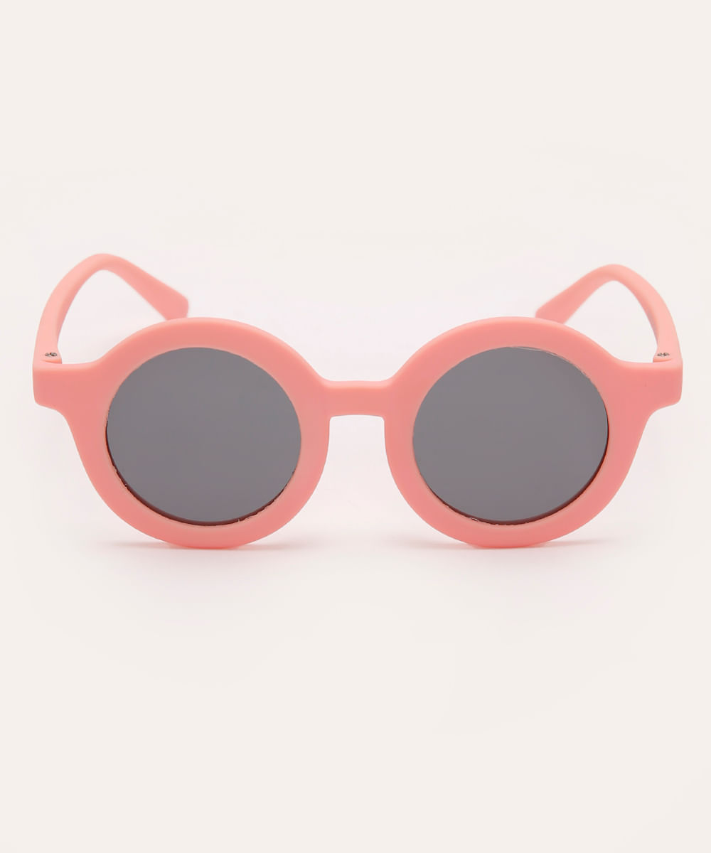 óculos de sol infantil redondo rosa